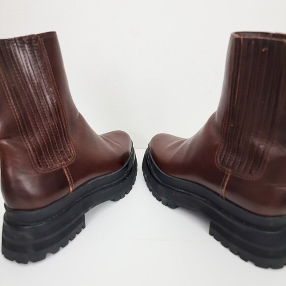 Loeffler Randall Toni Lug Sole Platform Boots Espresso Brown 8.5 - Picture 7 of 10